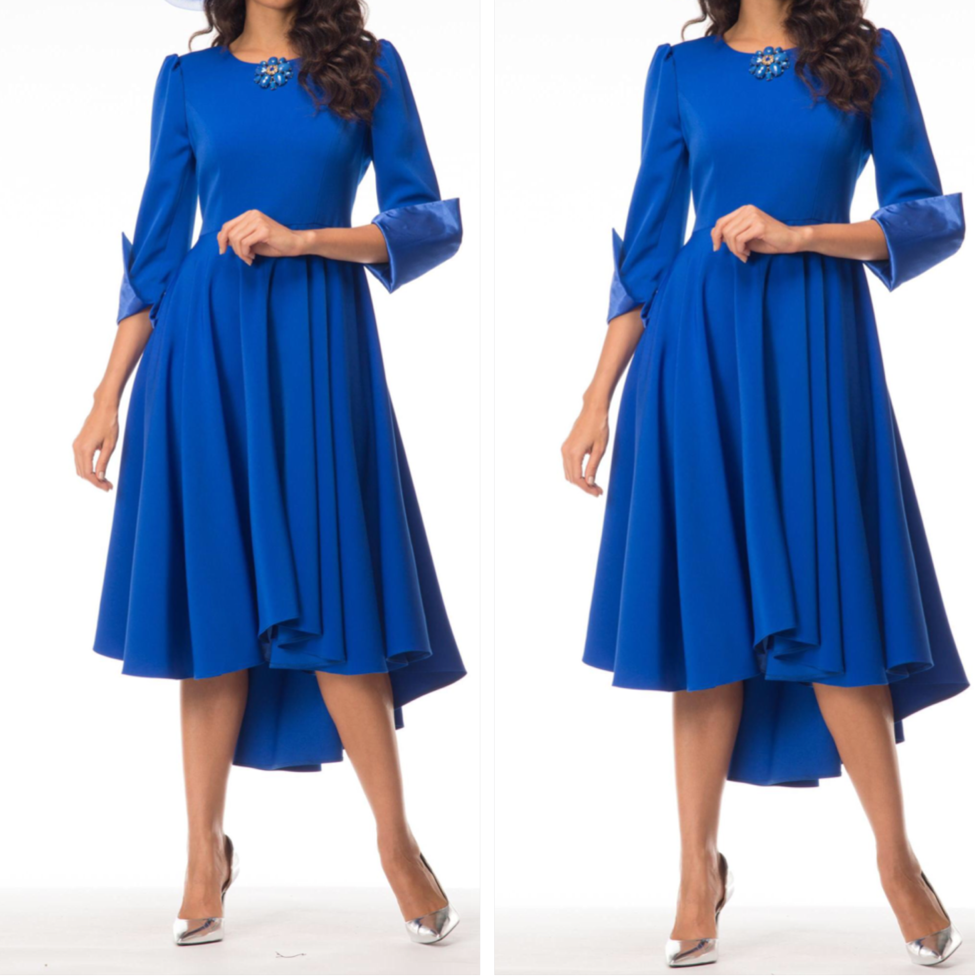 Royal Blue Fit ☀ Flare Brooch Midi The ...