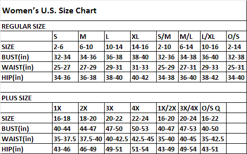 Size Chart The Store Of Quality Fashion Items Thearamide Com Aramide