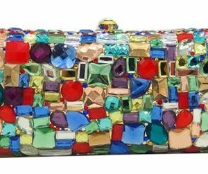 Multicolored Handcrafted Rhinestone Clutch
