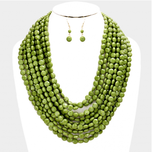 Foxy Green Beads Necklace
