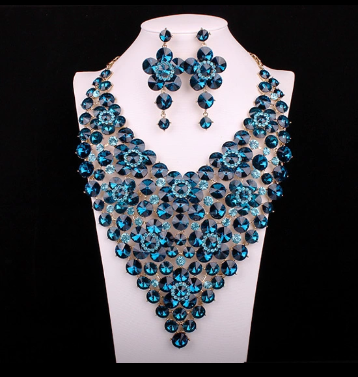 Turquoise Blue Crystal Evening Set The Store of Quality Fashion Items ...