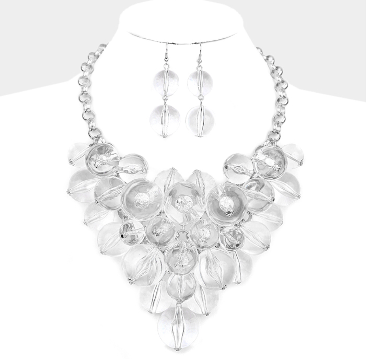Silver & Clear Bubble Necklace The Store of Quality Fashion Items