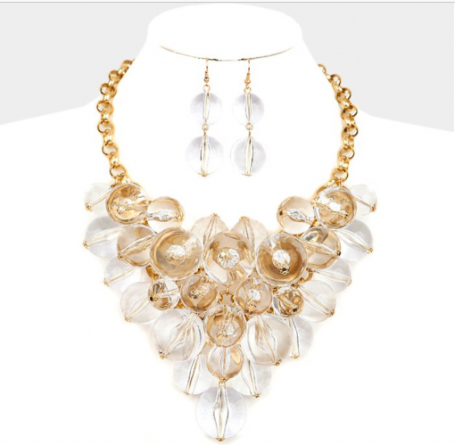Gold & Clear Bubble Necklace