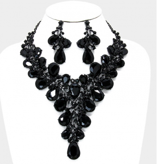 Black Choker Necklace Set