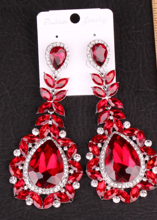Red & Silver Bling Earrings