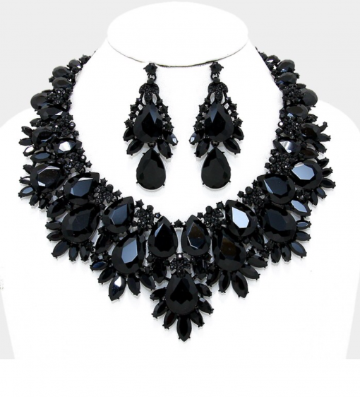 Black Necklace & Chandelier Set