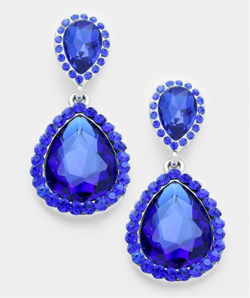 Blue Bling Earrings
