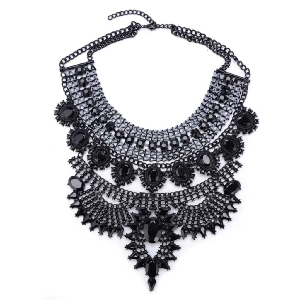 Simple black metal necklace Outlet