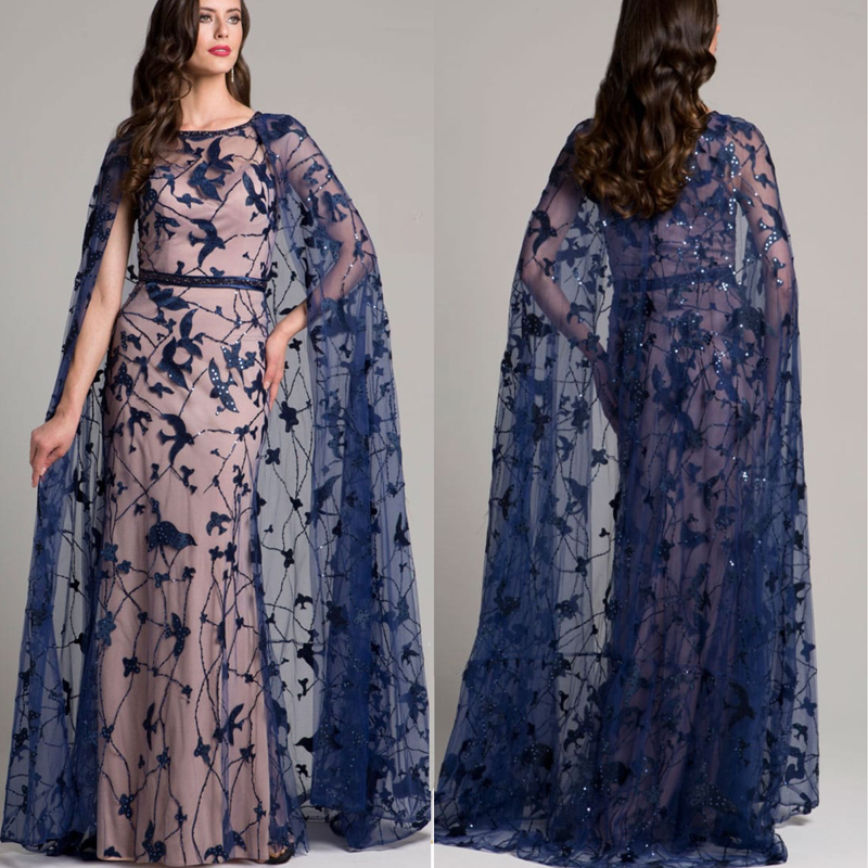 Royal Blue Cape Evening Dress The Store of Quality Fashion Items