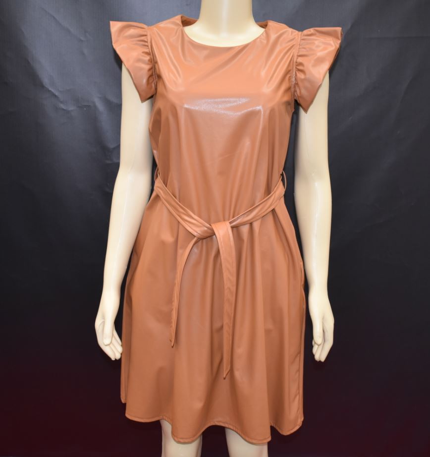 Caramel Pleather Dress The Store of Quality Fashion Items | thearamide ...